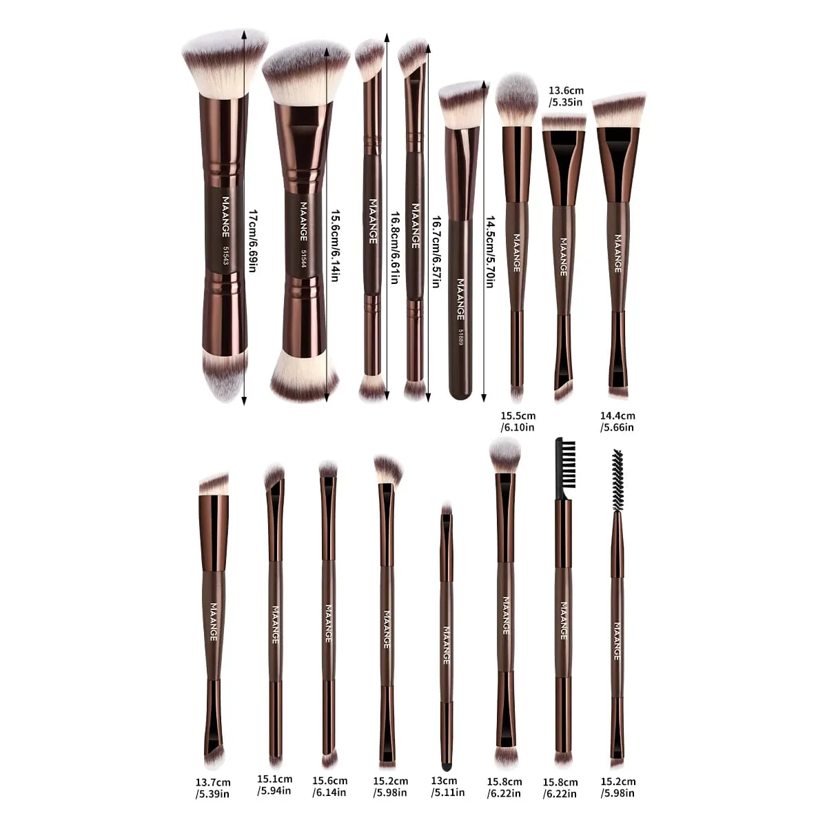 16 pçs conjunto de pincéis de rosto fundação blush corretivo sombra de olho pincéis multi-purpose conjunto de escova kabuki escova festival presente