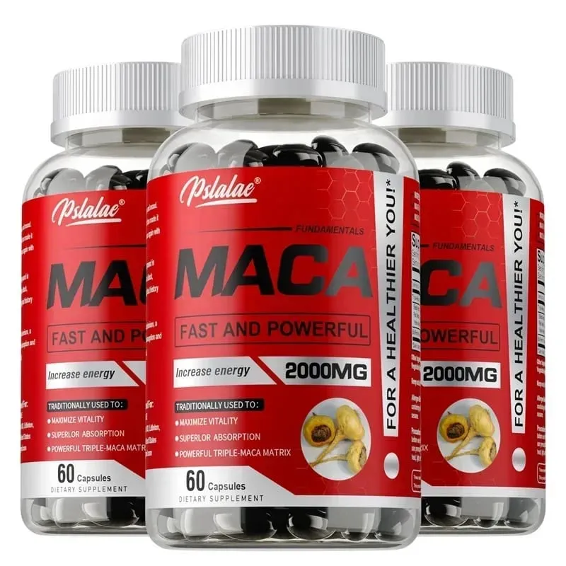 Cápsulas de raiz de maca - para apoiar a resistência energética e o desempenho, constrói músculos e força