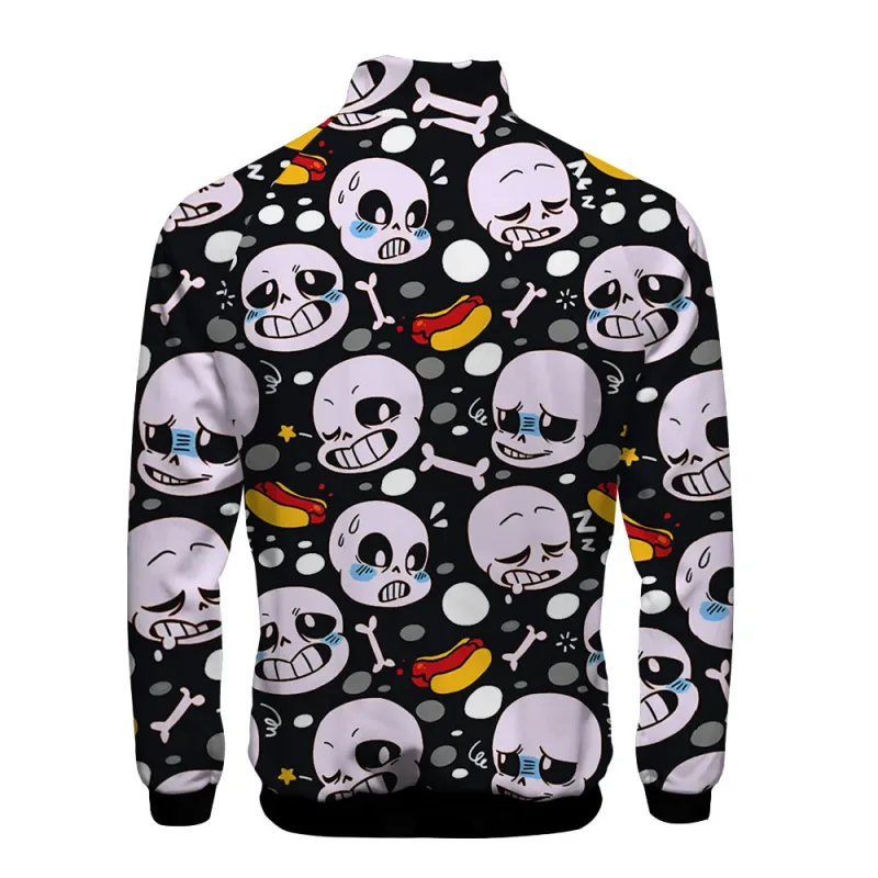 Luxury Popular Sans Undertale 3D Print Zipper Raglan Jacket Windbreaker Boys/Girls Comfortable Stand Collar Jackets Coats
