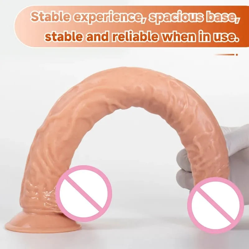 Vibrador realista de pvc macio, ventosa forte, à prova d'água, pênis flexível, brinquedos sexuais anais vaginais, masturbador feminino, item adulto