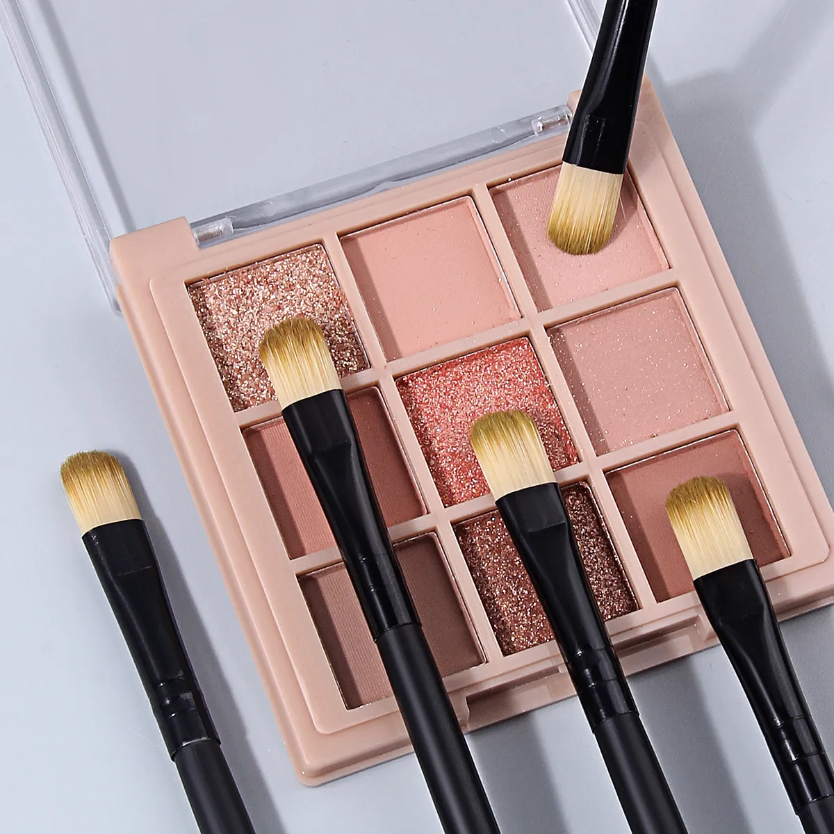 Hot Sale 10PCS Flat Eye Shadow Brushes Black Handle Soft Bristle Eyeshadow Applicator Brushes for Beginner Eye Makeup — image 5