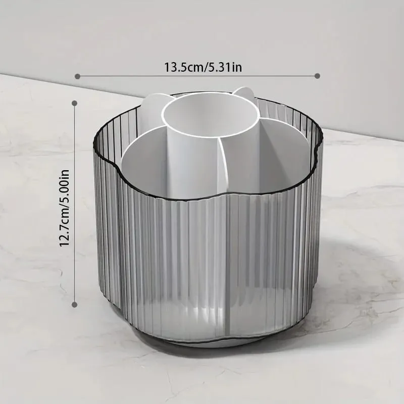 Suporte giratório para pincel de maquiagem 360 °, destacável, 6 grades, caixa de armazenamento de cosméticos, redonda, giratória, pincéis de maquiagem, ferramentas, caixa organizadora