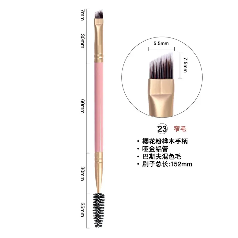 Pincel de sobrancelha com logotipo personalizado, 100 peças, cabeça dupla, cílios, cosméticos, pincéis de maquiagem, delineador, ferramentas de pincel de maquiagem