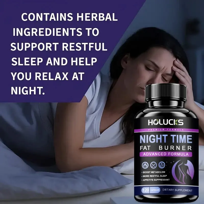 Queimador de gordura noturna extra forte promove início rápido do sono, aumenta o metabolismo e equilibra o cortisol, reduz os desejos noturnos