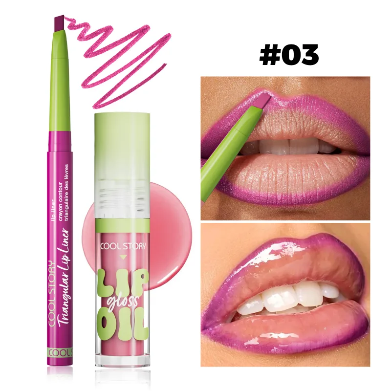 2 pçs delineador labial gloss conjunto 2 em 1 batom suave lábios contorno kit de maquiagem fosco lipliner para mulheres plumping óleo combinação cosméticos