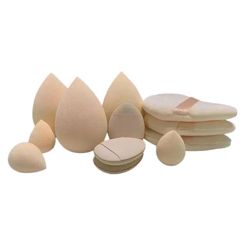 Conjunto de esponja de maquiagem com 12 peças, essencial para iniciantes, cosméticos, fácil de aplicar, conjunto de esponja de base de maquiagem