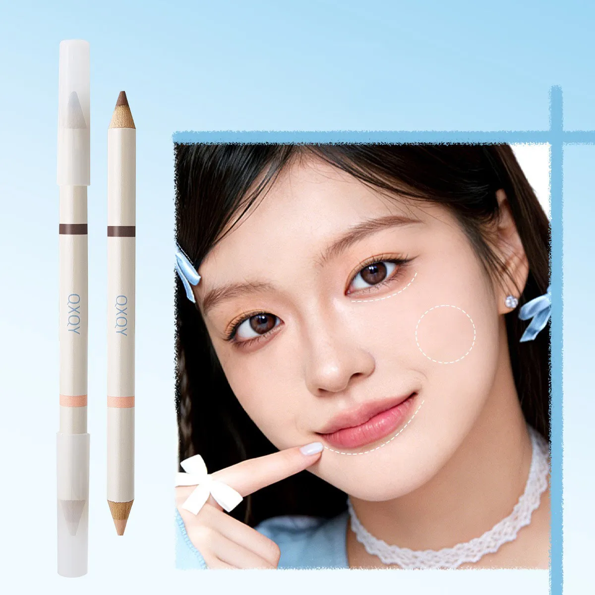 Double Tip Aegyosal Pencil Highlighter Matte Under Eye Tear Bag Liner Arrow Pen Eyeshadow Stick Korean Make Up Women Cosmetics