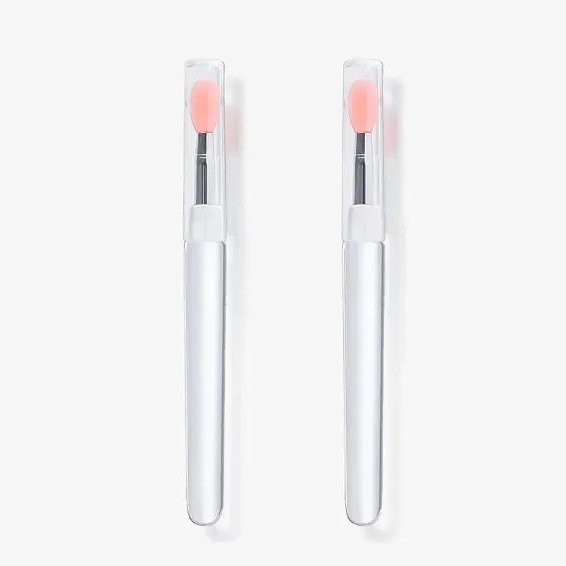 1/2/3/4pcs Portable Silicone Lip Brush With Cover Soft Multifunctional Lip Balm Applicator Lipstick Lipgloss Makeup Brushes