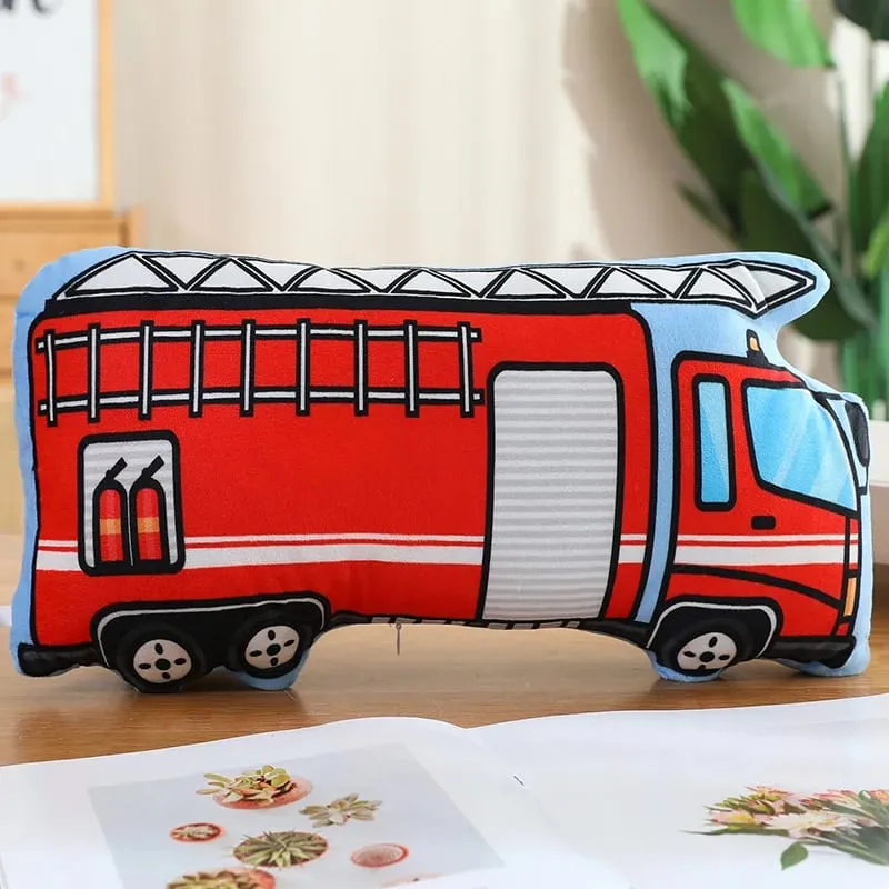 Travesseiro de pelúcia colorido para transporte público, escavadeira, tanque de moto, avião, sofá, decoração de quarto, almofada, presente masculino