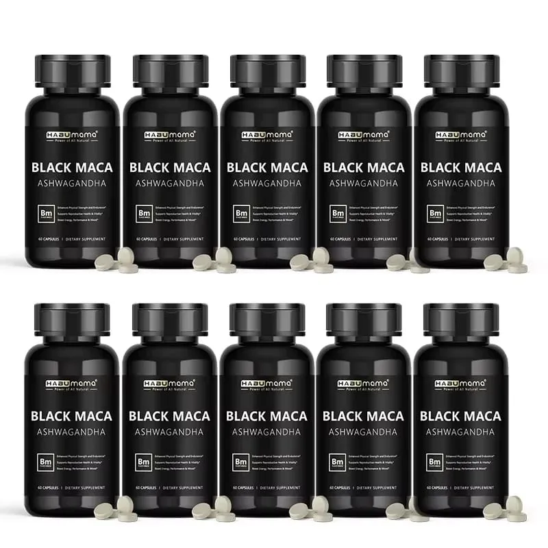 Black Maca Root + Ashwagandha Supplement for Men Stamina Control System Rock-Hard Performance Confidence Discreet Shipping
