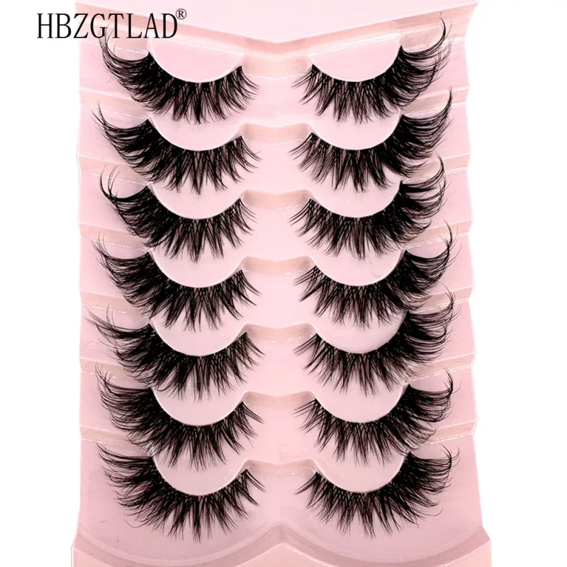 7/8PairsCat Eye Eyelashes manga Lashes 3D Clear Band Lashes naturalHalf Lashes End Eye Elongated Mink Eyelashes Fluffy Eyelashes