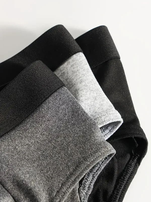 5PCS/SET Men's Underwear Solid Color Men's Briefs High Stretch Panties Breathable Fashion Men's Underpant Plus Size Briefs