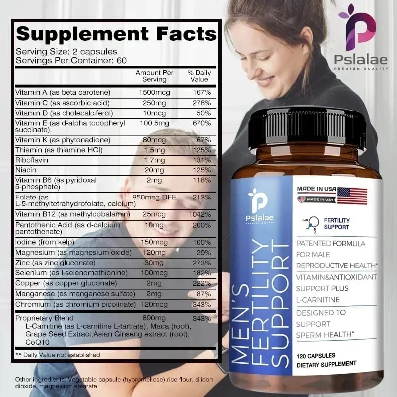 Fertilidade masculina - aumenta a força e a resistência, apoia a saúde reprodutiva masculina, melhora a fertilidade masculina, aumenta a motilidade dos espermatozoides