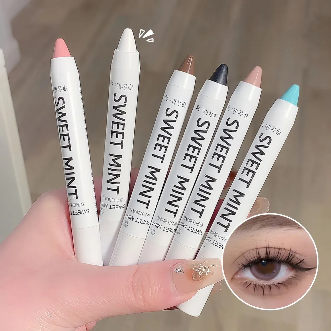 White Eyeliner Shiny Glitter Eyeshadow Stick Eyeliner Pen 13 Colors Matte Blue Purple Pink Eye Liner Makeup Brighten Silkworm