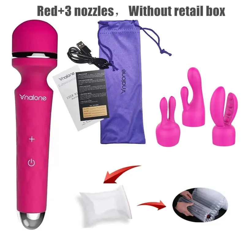 Nalone rock poderoso clitóris vibrador usb recarga varinha mágica av vibrador massageador produto sexual brinquedos sexuais eróticos para mulher