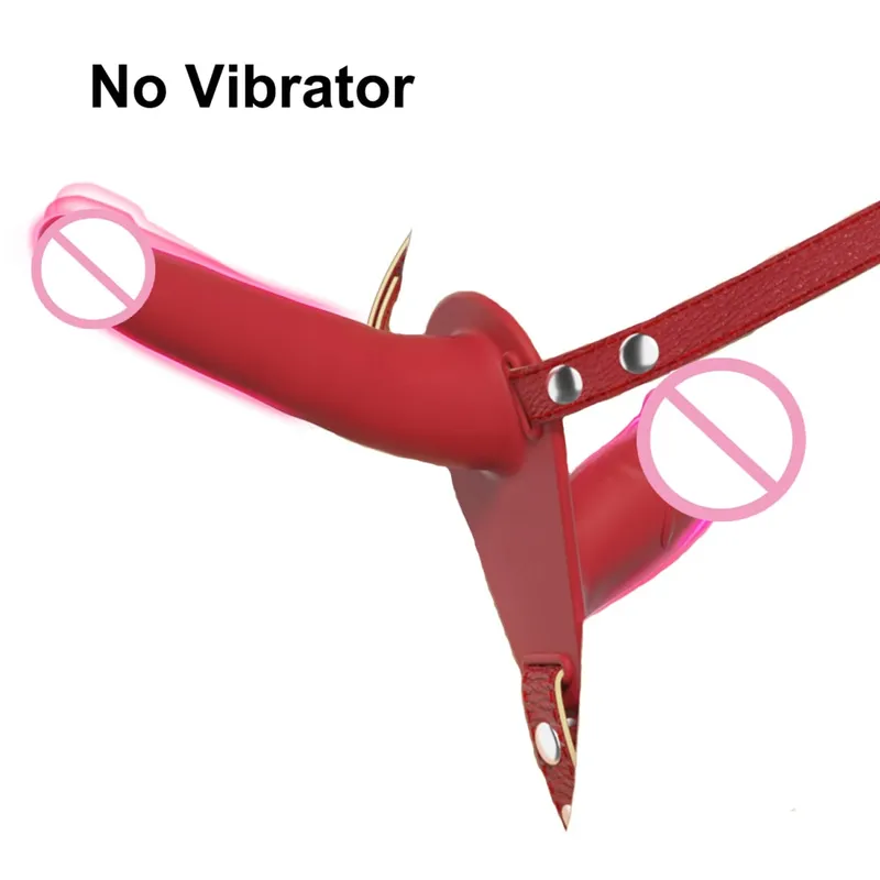 Strap-On Vibrador com Arnês Ajustável Wearable Realista Duplo Vibradores Vibradores Adultos Brinquedos Sexuais para Mulheres Lésbicas