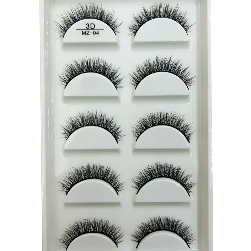 Wholesale 5 Pairs 3D Natural Mink False Eyelashes Makeup Extension Eyelash Fake Eye Lashes Faux Cils Make Up Beauty Cilios