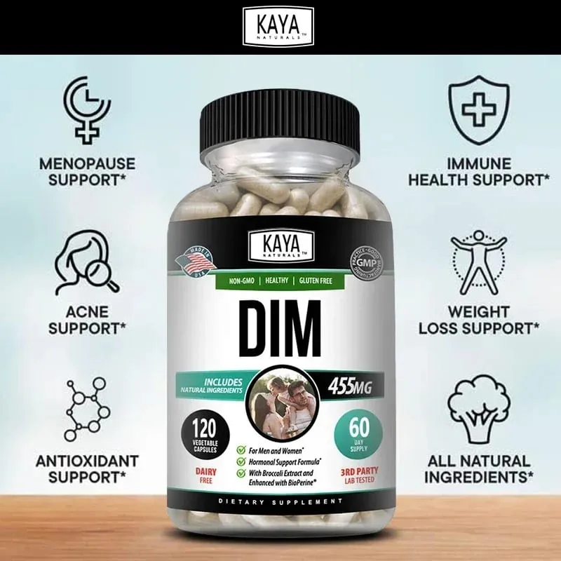 DIM Capsules - DIM Supplement for Men and Women | Herbal Supplement for Hormone Balance Menopause and Prostate