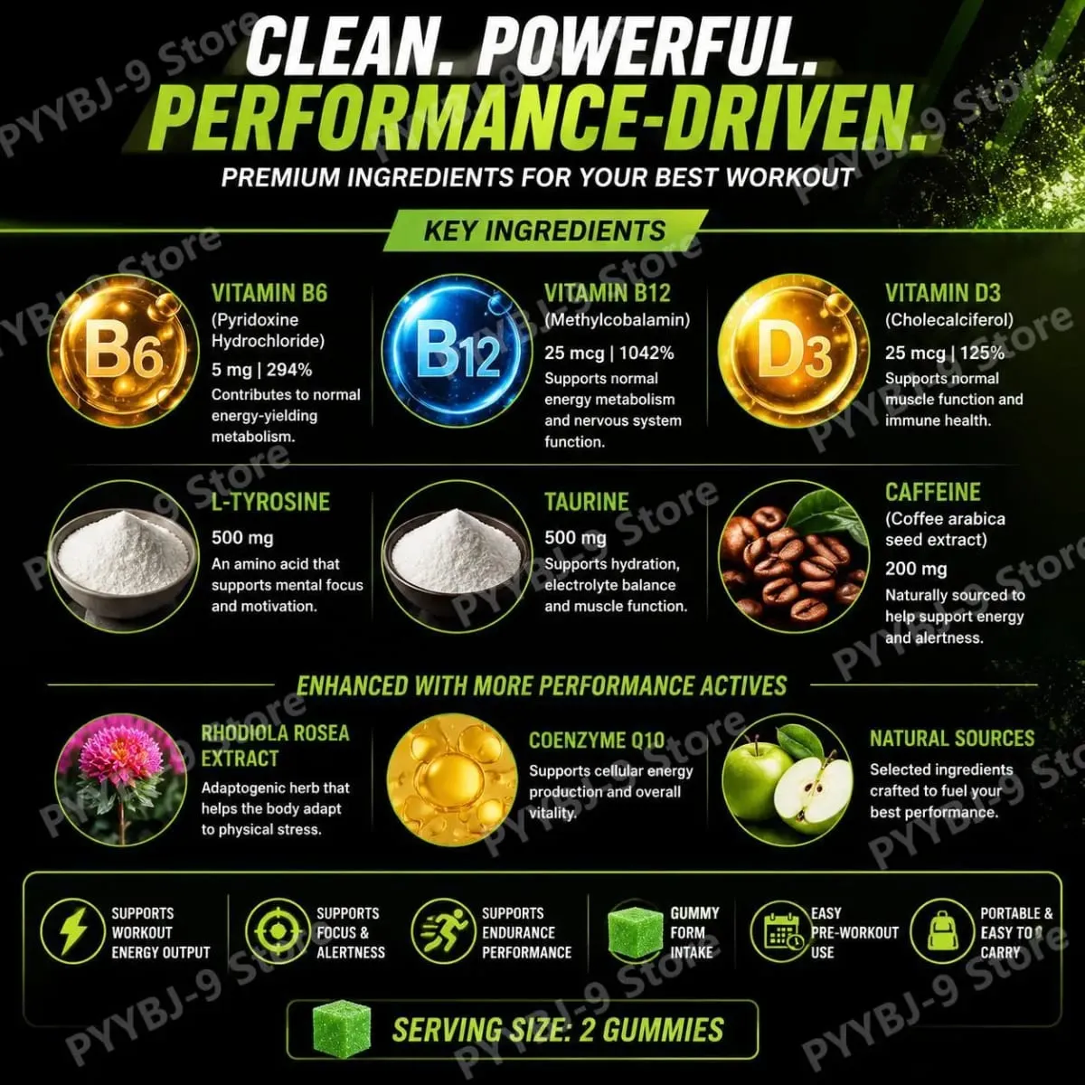 Docteat Beast Mode Blend Pré-treino Gummies Foco de Energia e Suporte de Resistência para Treinamento de Força e Ginásio Ativo Dias 70 Contagem