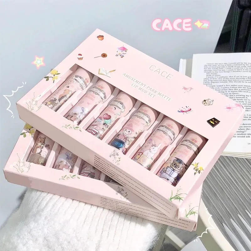 Matte Liquid Lipstick Makeup Set Sexy Red Tint For Lips Long Lasting Lipgloss Waterproof Lip Mud Cosmetics Kits 6 Colors