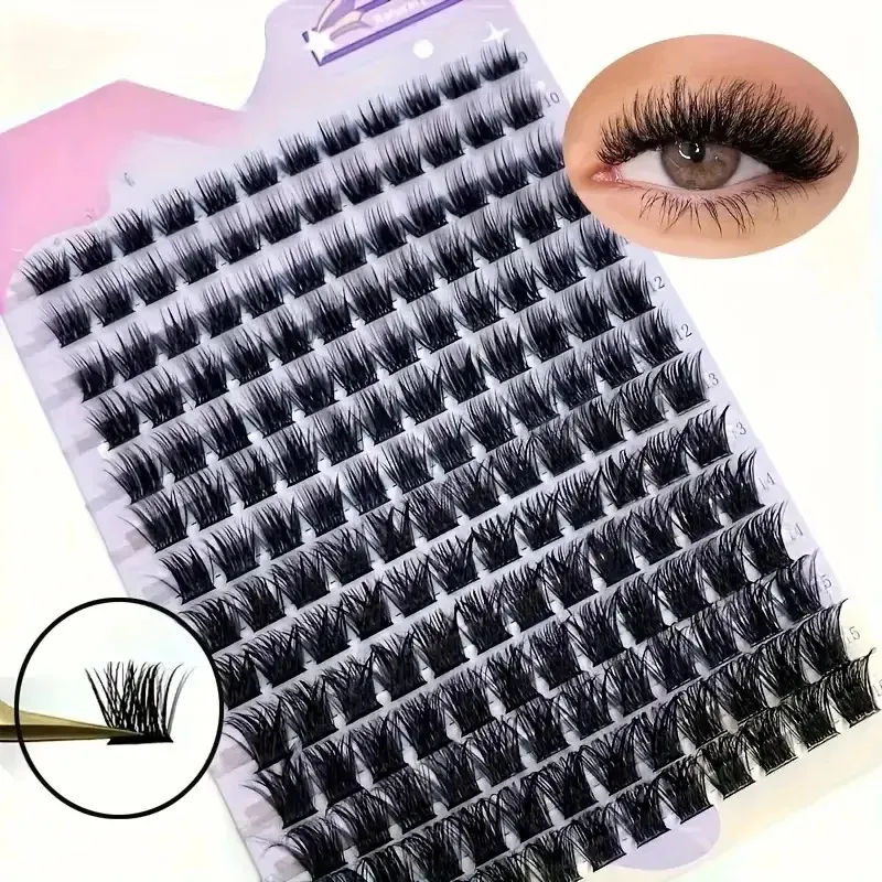 Extensões de cílios DIY de salão de beleza D Curl 9-16mm Misturado Natural Volume 3D Cluster Cílios para Festival de Casamento e Maquiagem Casual para os Olhos