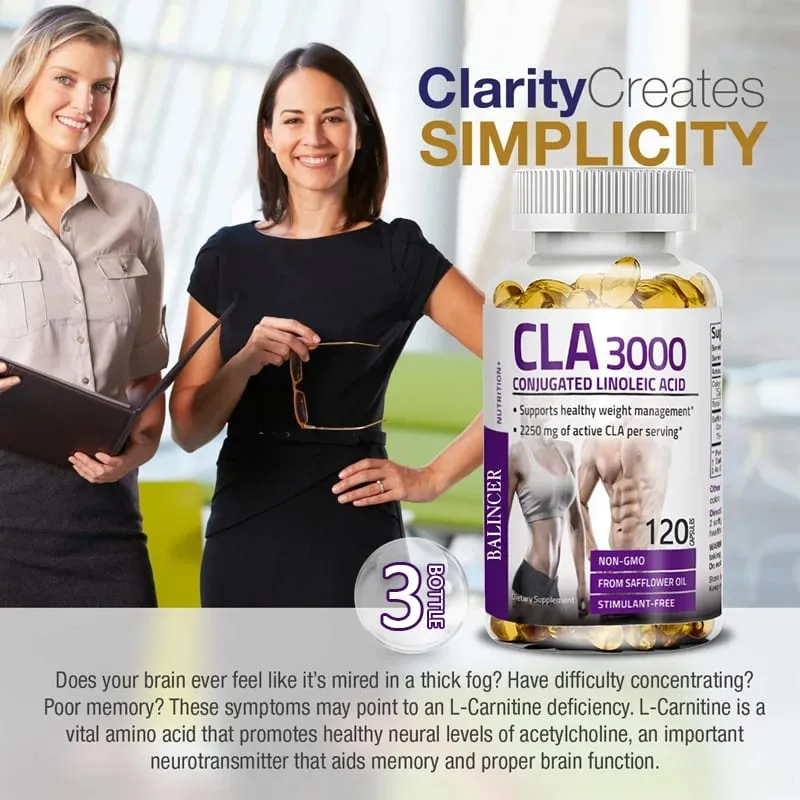 CLA 3000 - Controle de peso saudável mantém a elasticidade arterial, promove a circulação sanguínea e fortalece a função imunológica