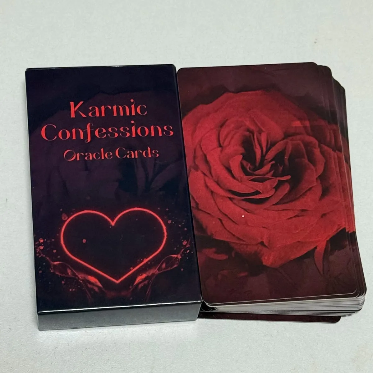 Baralho de oráculos de confissões cármicas Mensagens em inglês Cartões de oráculos
