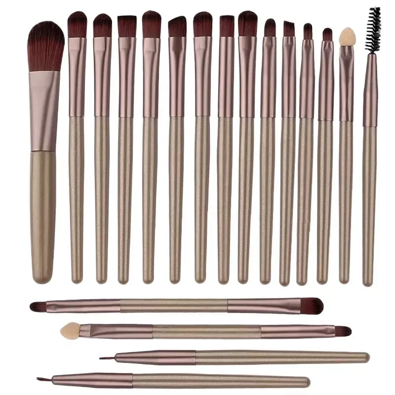 20 pçs pincéis de maquiagem profissional conjunto macio cabelo sintético escova cosmética para fundação sombra sobrancelha delineador mistura fazer — image 9