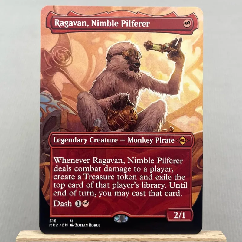 MH2 HOLO7-Ⅰ03 Cartões Tcg Alemão Núcleo Negro Ragavan Ágil Saga de Urza Buscar Terras Áridas Mesa os Cofres da Cabal