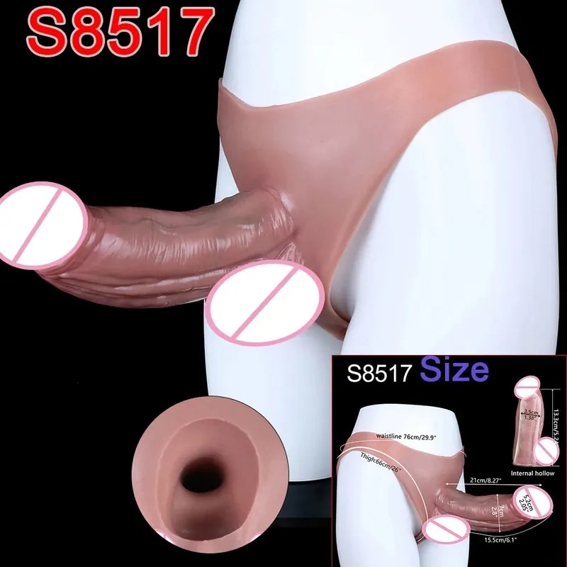 Masculino cinta-on longo oco vibrador ultra realista pênis estender manga calças насадка на член masculino galo capa brinquedos sexuais