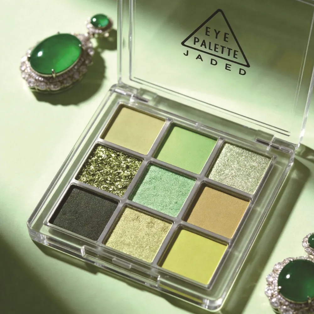 Paleta de sombras verde menta, 9 cores, fosca, brilhante, floresta, veludo, macio, misturável, natural, maquiagem diária para os olhos