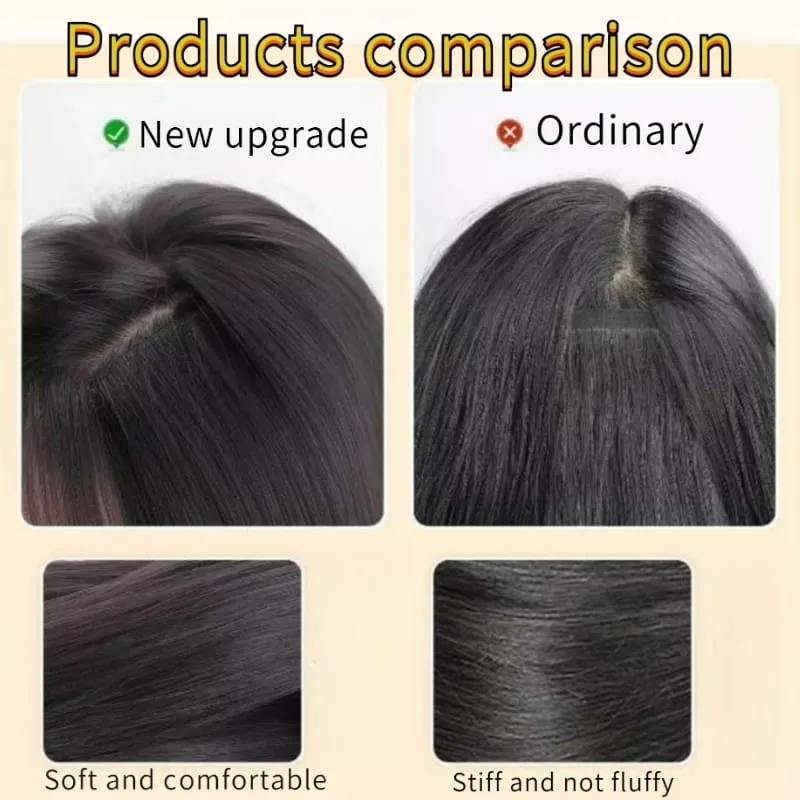 3 ピース/セット合成ロングストレートクリップインヘアエクステンション軽量安全な BB クリップ目に見えないシームレスなクリップかつら