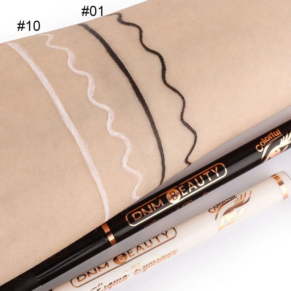 Delineador colorido à prova d'água, secagem rápida, caneta de maquiagem para os olhos de longa duração, fácil de aplicar, lápis delineador suave e ultrafino