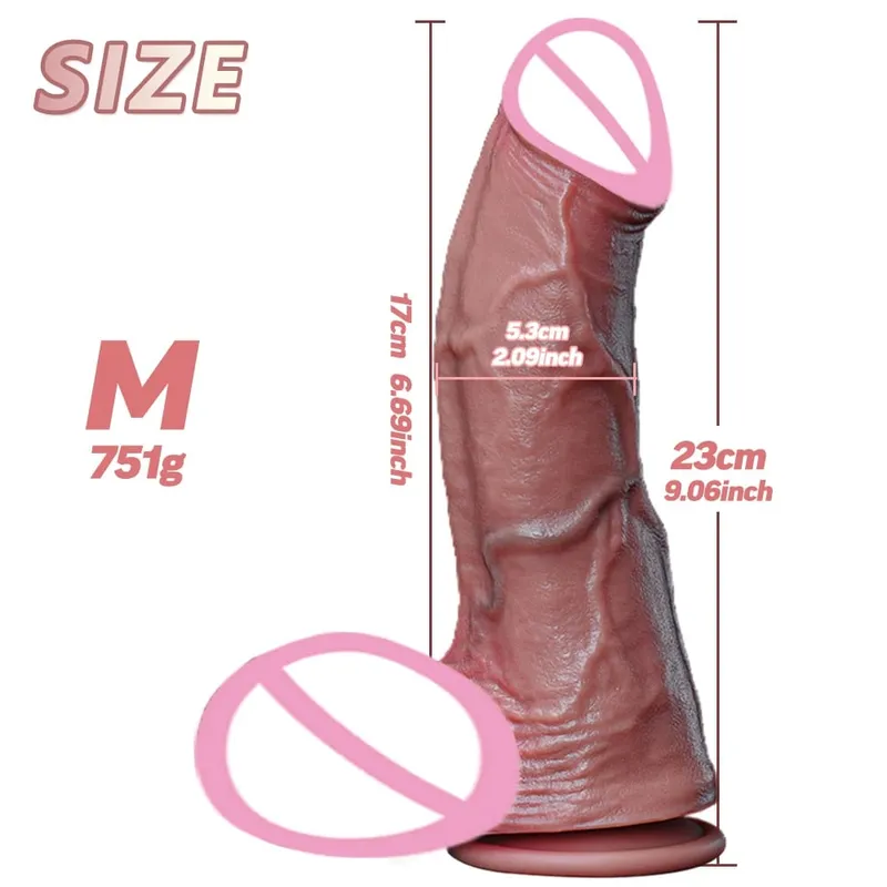 Novo realista macio duplo silicone grande vibrador masturbação vaginal ventosa pornô pau mulher brinquedo sexo anal 2 cores pênis 6 tamanhos