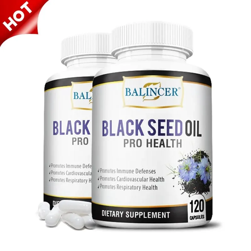 Black Cumin Seed Oil Capsules - Promotes Immunity Digestion Respiratory Health Skin and Hair Health Non-GMO