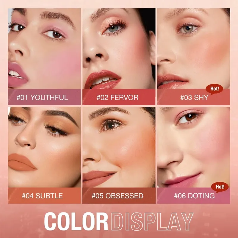 O.TWO.O 2pcs Conjunto de maquiagem Multi Batom Blush Stick Face Primer Base de maquiagem Controle de óleo Maquiagem leve à prova d'água para mulheres