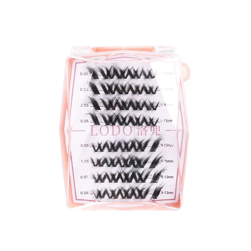 Campuran BARU 8DFluffy Satu Kluster Sambungan Bulu Mata Bersegmen Natural Mink cat Eye Effect solekan Bulu Mata Individu Bulu mata palsu