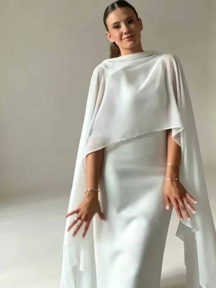 Capa pura em torno do pescoço maxi vestido para mulher aberta volta sólida simples design saia elegante casamento formal noite feminino roupões longos