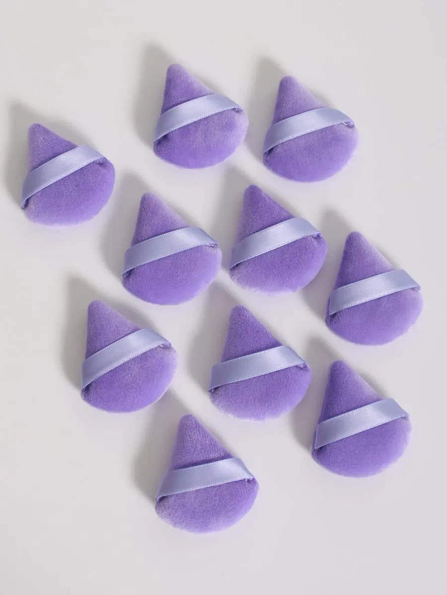 Mini sopro de pó triangular 40-80 unidades aplicam pó solto pressionando-o suavemente no rosto para obter um efeito de configuração