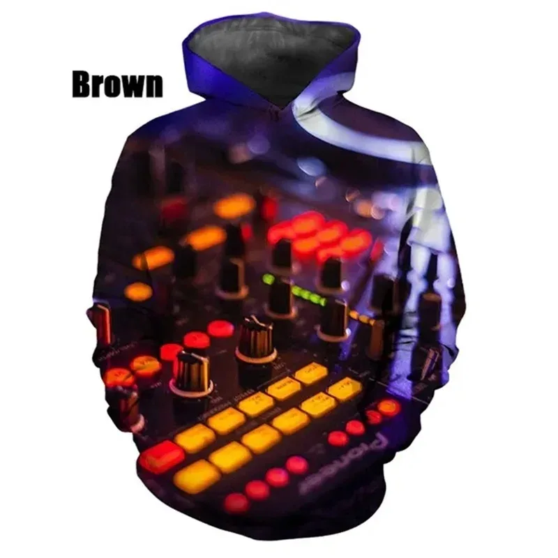 New Fashion 3D Print DJ Pattern Hoodies For Men Casual Pullover Sweatshirts Tops Men's Streetwear Oversized Hoodies Ropa Hombre