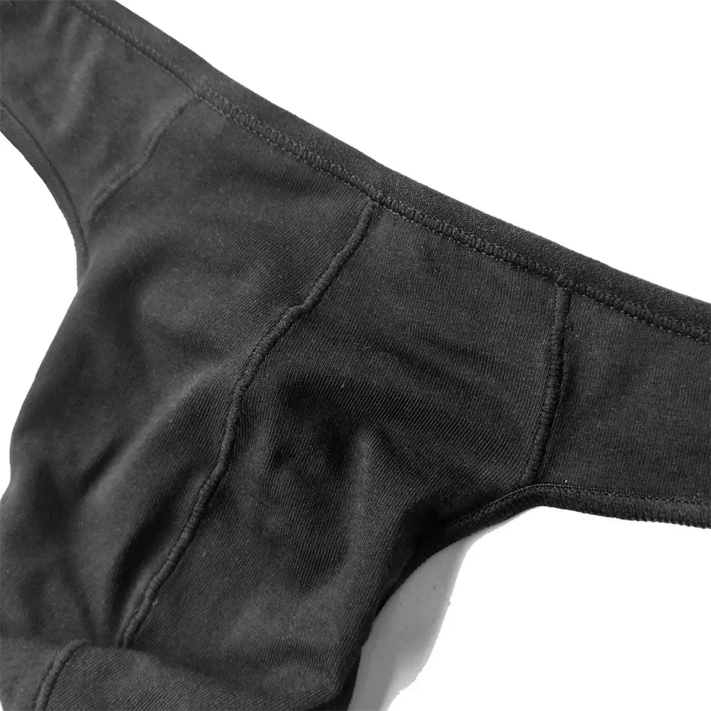 Men Underwear G String Cotton Thong Solid Color Soft Low Rise Male Bikini Briefs Comfy Penis Pouch Underpants Plus Size