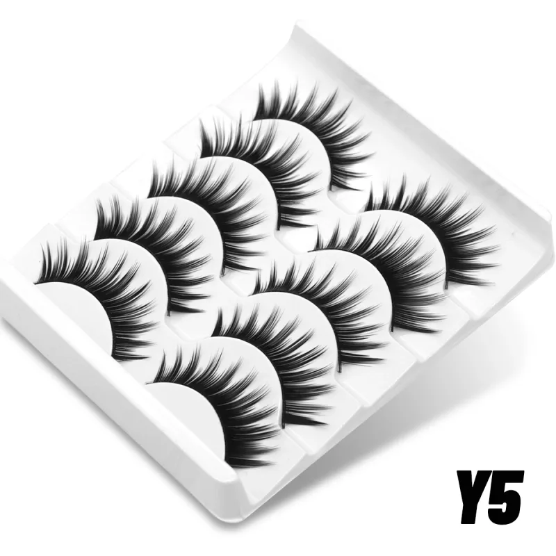 Cat eye Lashes 5/6 pairs Clear Band Lashes Natural Look 6D Wispy Eyelashes False Lashes Eyelashs Extension