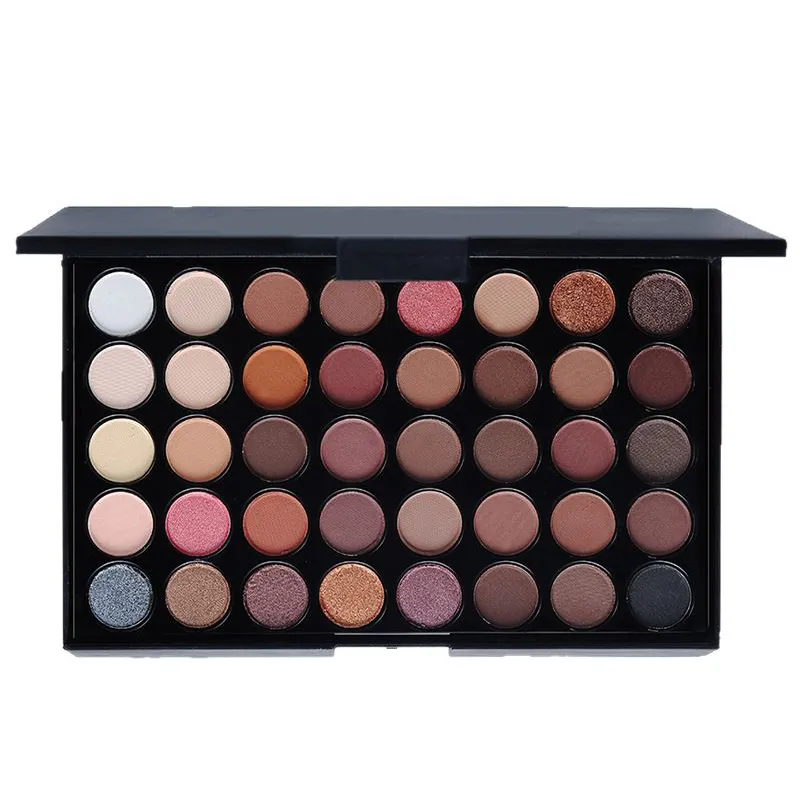 Paleta de sombras com glitter, 40 cores, fosca, à prova d'água, longa duração, pó prensado, tom de terra, maquiagem para os olhos femininos, cosméticos