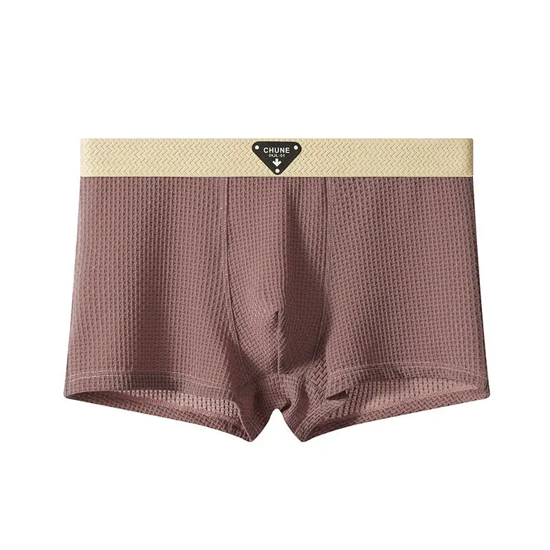 1/3 pçs masculino fresco gelo seda boxers shorts verão cetim-como sólida cuecas pele amigável malha respirável virilha roupa interior masculina
