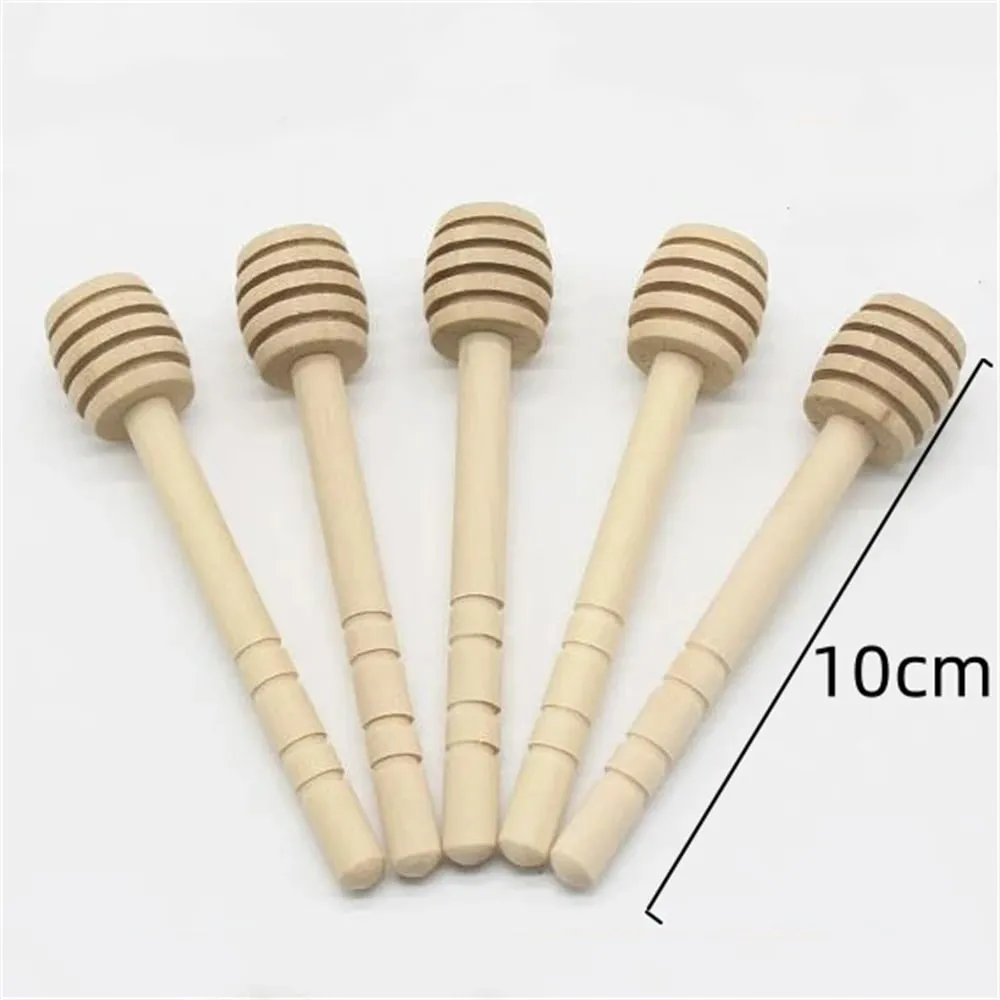 100pcs madeira mel dipper vara servidor para frasco de mel dispensar chuvisco mel