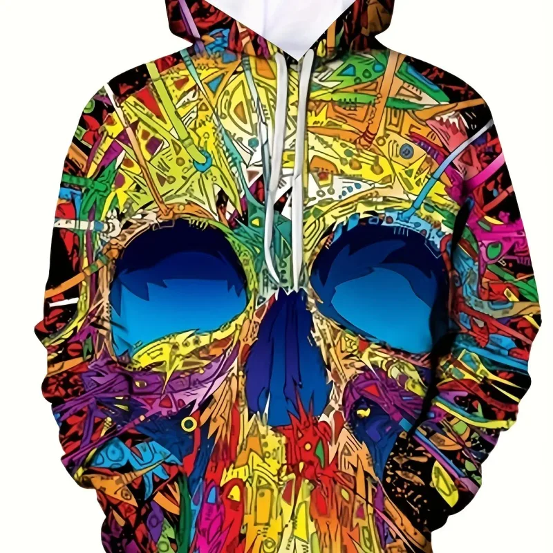 Men's Hoodie 3D Printed Skull sweatshirts outdoors Pullover clothing Daily Fashion Autumn Long Sleeve Hoodies for Men