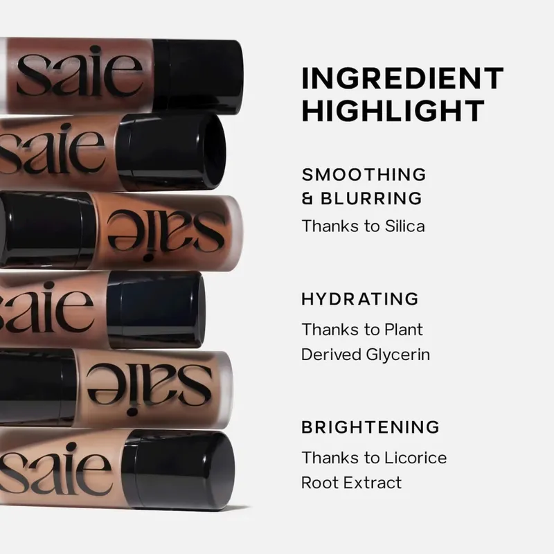 Saie Moisturizing Face Liquid Highlighter Bronzer Contouring Cream Highlight Shimmer Shine Illuminator Easy To Apply Makeup