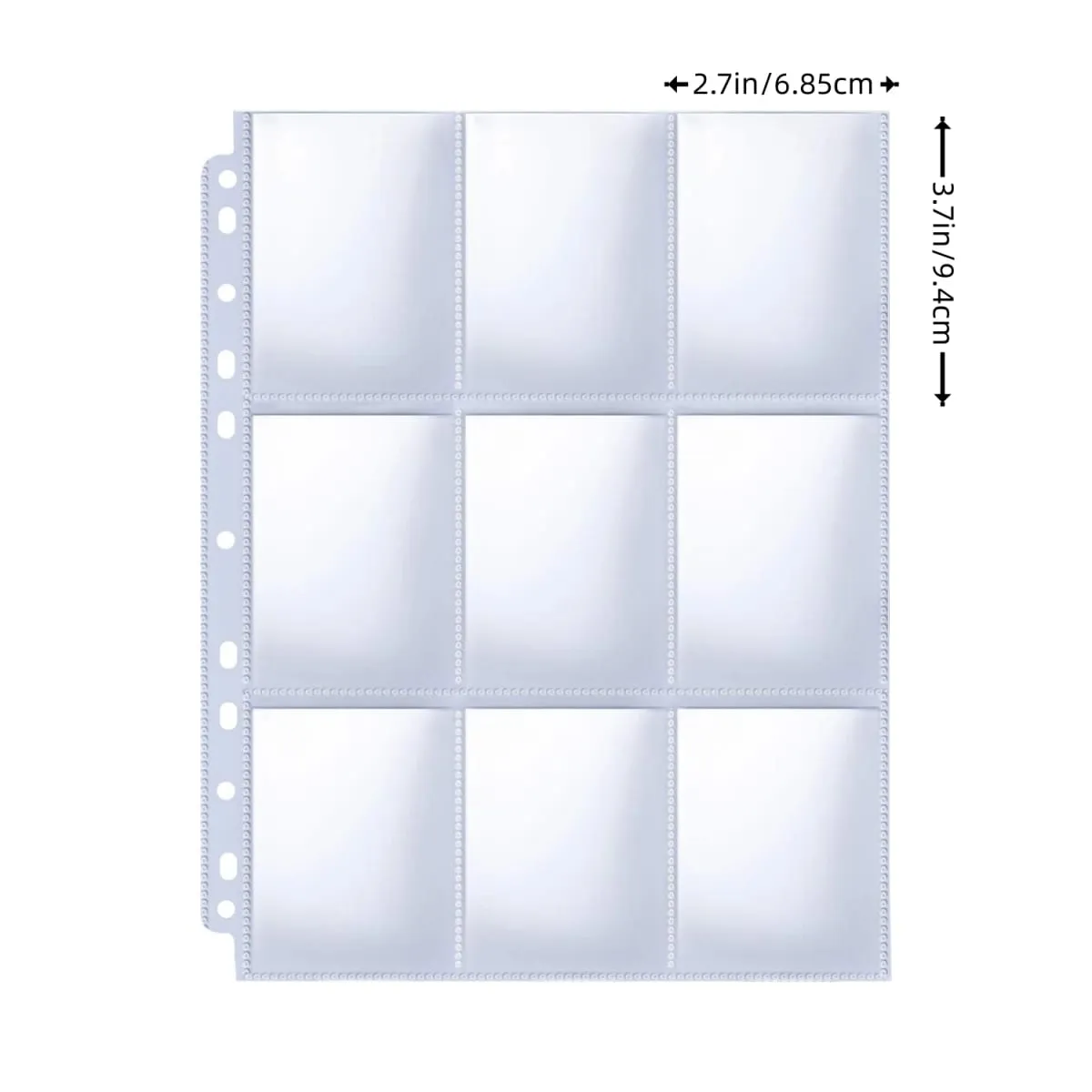 1800 Pockets 11-Ring Binder Double-Sided Trading Card Pages Sleeves 9-Pocket Clear Plastic Game Card