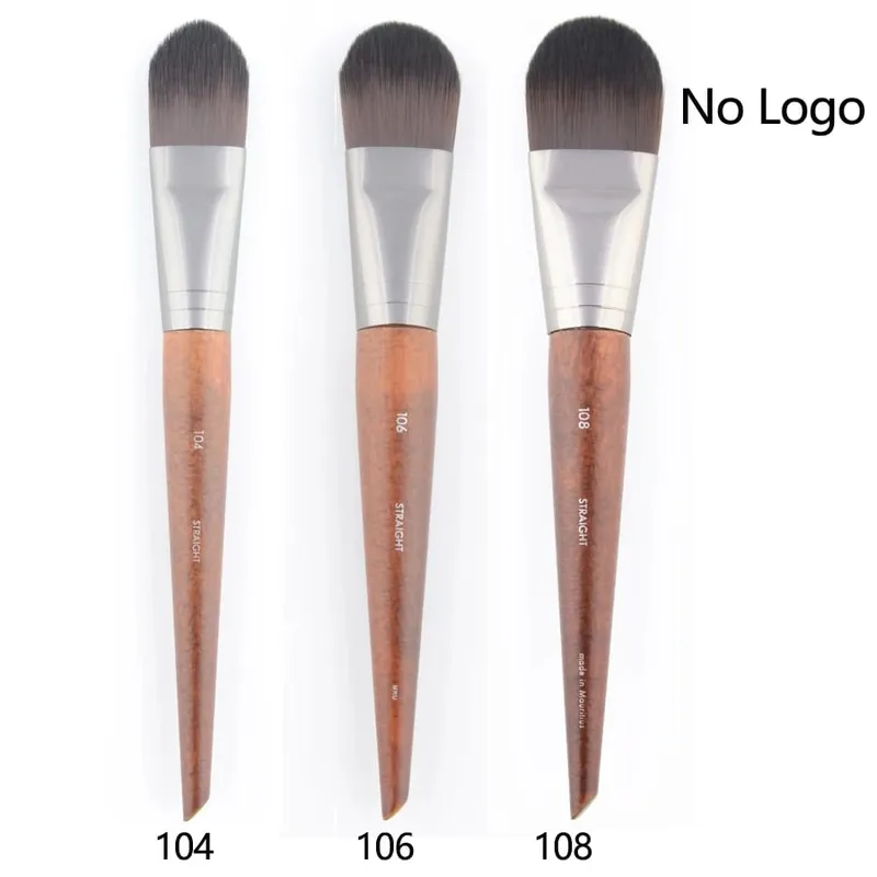 Pincel de maquiagem para base #108, creme bb plano líquido, madeira natural, máscara facial profissional, pincéis de maquiagem sintéticos, 1 peça — image 9