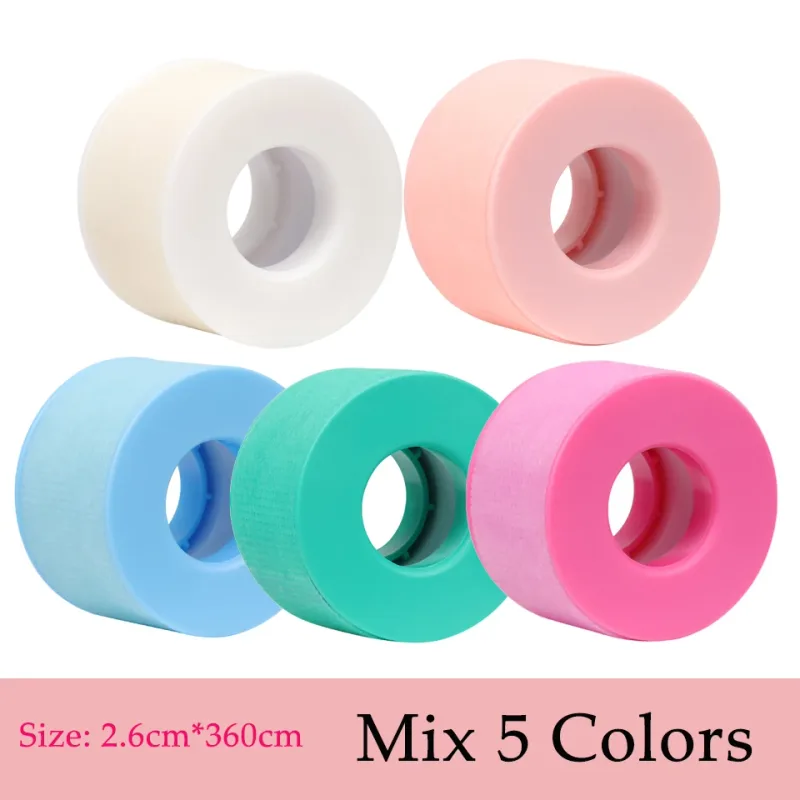 5/10Rolls Silicone Gel Tape for Lash Extensions Non-Woven Breathable Sensitive‑Skin Under‑Eye Patch Lash Tape Makeup Tool Supply